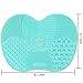 Silicone Makeup Brush Cleaning Mat, Makeup Brush Cleaner,Makeup Brush Cleaner Pad,Cosmetic Brush Cleaning Mat Portable Washing Tool Scrubber with Suction Cup (Mint Green)