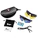 WOLFBIKE Outdoor Sports Cycling Sunglasses with 3 Set Interchangeable Lenses, Black Frame