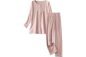 LAROTSUBA Bedridden Patient Clothing,Post-op Tearaway Clothes with Magic Sticks,Long-Sleeved Patients Pajamas for Home Care,Post Surgery,Elderly(Woman,Pink,XL)