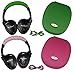 Two Wireless 2 Channel Fold Flat Infrared Rear Entertainment System DVD Player IR Headphones for in Car Listening with Case and 3.5mm Auxiliary Cord