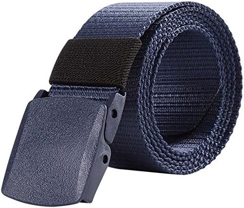 INDEPMAN 100% Nylon Canvas Tactical Web Belt for Men Waist Belt with Automatic YKK Buckle for Carry EDC Holster Pouch (DARK BLUE)