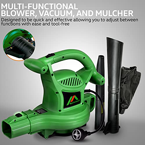 ApolloSmart 3in1 Leaf Blower, Mulcher & Vacuum, Corded Electric 120V