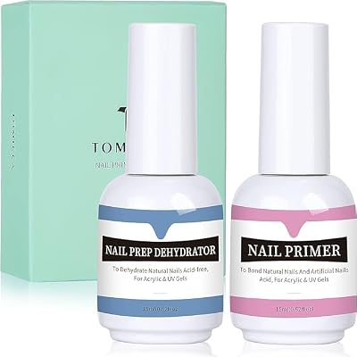 TOMICCA Nail Dehydrator & Primer Set Acid Free Protein Bonding Gel Acrylic