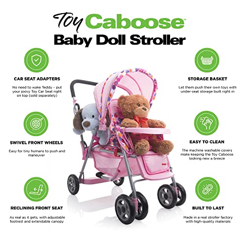 Joovy Toy Caboose Baby Doll Stroller Featuring Reclining Front Seat