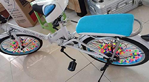 Happyupcity 1Bag of 36PCS Random Color Plastic Bicycle Spoke Beads Bike Tire Decorations Ornament Wheel Line Beads Small Bicycle Accessories for Wheelbarrow Children Kids Bicycle - Thumbnail 6