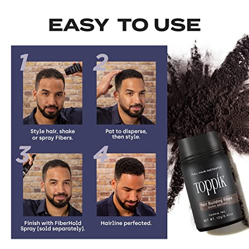Toppik Hair Building Fibers, Gray, 12g Fill In Fine or Thinning Hair