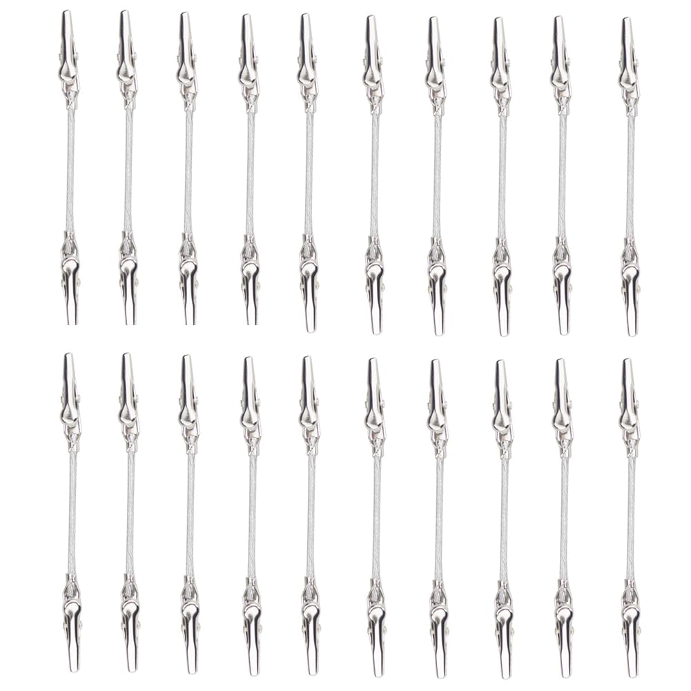 Photo 1 of YXQ 20 Pieces Double Head Alligator Clamp, 4'' Metal Wire Alligator Iron Clips for Photos Holder Stand Memo Clip