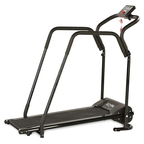 Laufband mit Haltegeländer, elektrisch mit Motor bis 10km/h, klappbar, bis 120kg belastbar, LCD Display mit 3 Trainingsprogra