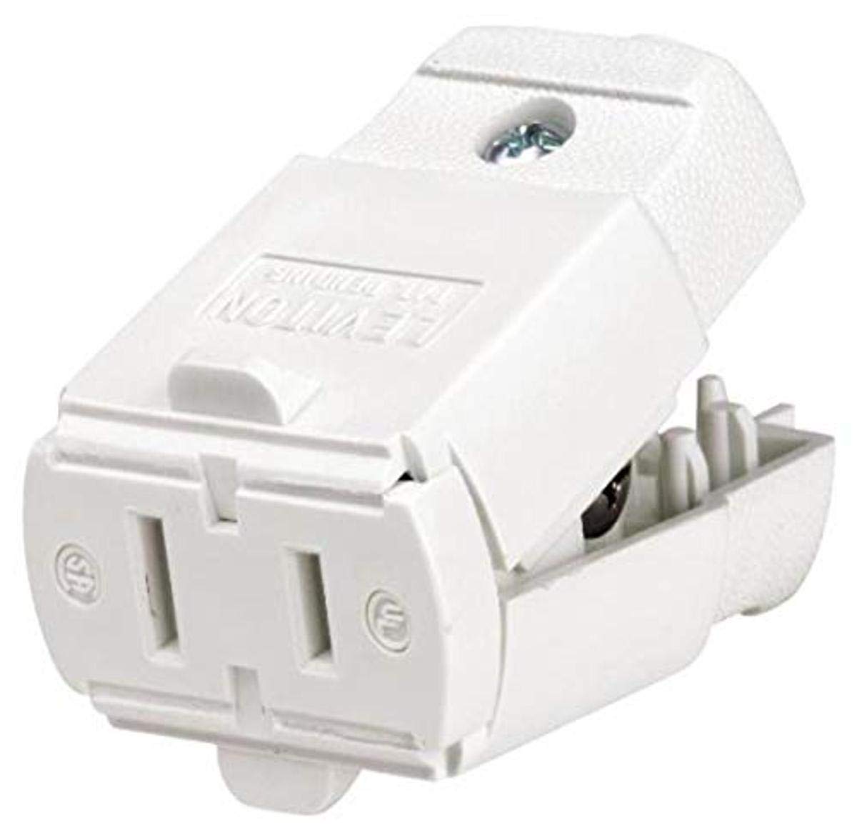 Photo 1 of Leviton 15 Amp, 125 Volt, Cord Outlet, 1 Pack, 102-WP, White