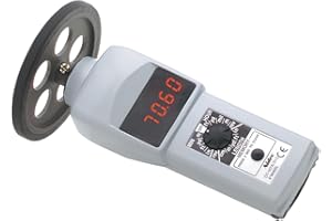 Shimpo DT-107A-S12 Contact Handheld Tachometer with 12" Wheel, LED Display, 0.10-25000 RPM Range