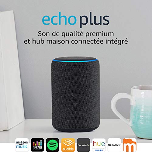 Echo Plus (2ème génération), Son de qualité premium avec un hub maison connectée intégré, Tissu anthracite