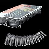 NMKL 312PCS/Box Full Cover Clear Dual Forms Nail System UV Gel Acrylic Nail Mold Artificial Nail Tips with Scale 12 Size