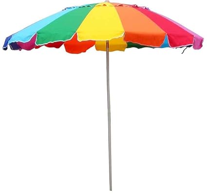Beach Umbrella Rainbow Color with Carry Bag - 8 Foot