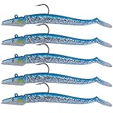 Goture Lead Head Jigs Soft Fishing Lures with Hook Sinking Swimbaits for Saltwater and Freshwater (Pack of 5)