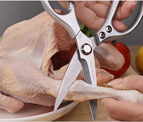 KSENDALO Kitchen Scissors, Multi-Purpose Japanese Heavy Duty Kitchen Shears with Adjustable Screws, for Meat, Poultry, Fish, Vegetables, Flower Stem and More