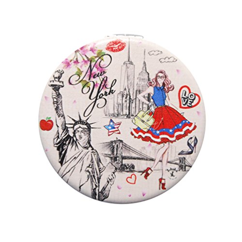 Luxxii folding pocket mirror round compact mirror doubl…