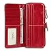 Yafeige Women's RFID Blocking Luxury Large Capacity Bifold Genuine Leather Clutch Wallet with ID Window(Red)