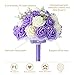 Febou Wedding Bouquet Bridesmaid Bouquet, Bridal Bouquet Artificial Flowers for Wedding, Party and Church (B White Purple)