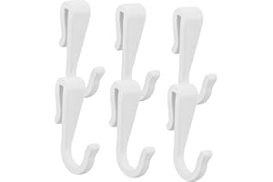 ETHZZLE 6pcs White Plastic S Hooks Mug Holder Wall Mount Kitchen Hooks for Versatile Hanging and Decorative
