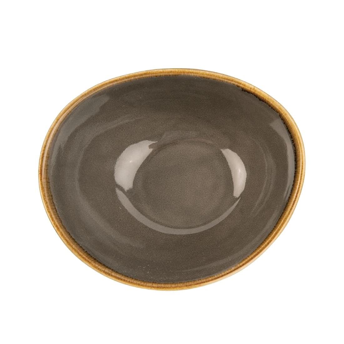 Olympia Kiln Bowl in Smoky Gray - Porcelain - Irregular Shape - 160() mm