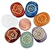 Rockcloud Healing Crystal 7 Chakra Stones Polished Engraved Palm Pocket Stone Reiki Balancing