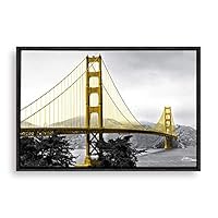 Framed Canvas Home Artwork Decoration Gold Scenery Canvas Wall Art for Living Room Bedroom - 16x24 inches