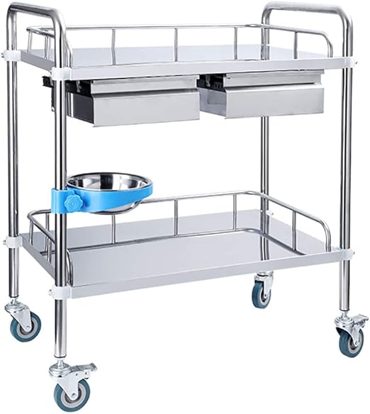 Amazon Com Yang Stainless Steel Carts On Wheels With Drawers