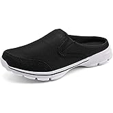 MizHome Men's Open Back Sneaker Clogs Knit Mules Shoes Lightweight Breathable Slippers