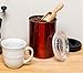 Airscape Coffee Storage Canister (1 lb Dry Beans) - Patented Airtight Lid Pushes Air Out to Preserve Food Freshness - Two Way Valve Releases CO2 - Stainless Steel Food Container - Candy Apple Red