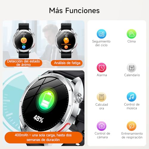 Lgnitek 2026 New ECG Smart Watch Man with HRV/BMI/Blood Pressure, 1.43" AMOLED Smartwatch with 24H Heart Rate Monitor SpO2 Body Temperature Sleep Monitor, Activity Bracelet for Android iOS