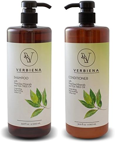 2 Pack Dead Sea Salt With Tea Tree Essential Oil Hair Shampoo &amp; Conditioner With Dead Sea Salt Minerals