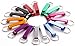 Shapenty 8 Colored Metal Split Key Ring Chain Keychain Bulk Aluminum Pocket Claw Bar Soda Beverage Beer Bottle Opener, 16 Pieces