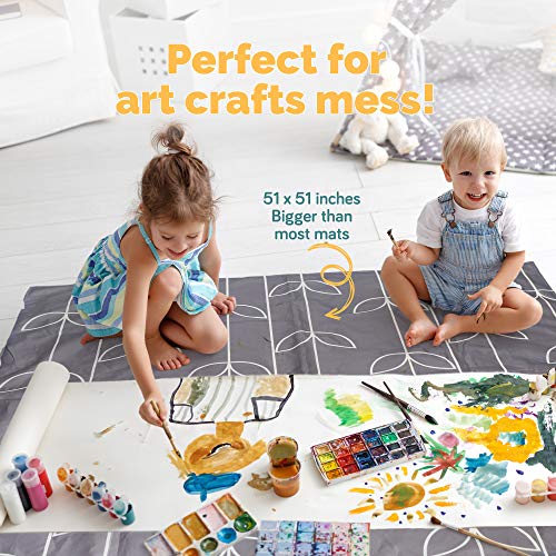 51" Splat Mat Under High Chair, Non Slip Under High Chair Mat, Washable High Chair Splash Mat