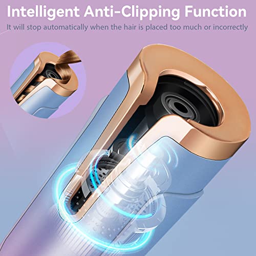 Automatic Curling Iron,Cordless Auto Hair Curler, Rotating Curling Iron with 5200 mAh Battery, Adjustable Temperatures & Timers Hair Crimper for Women. (Multicolored)
