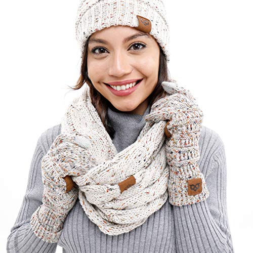 image for YOOWL Gloves Women Men Touchscreen Gloves Texting Warm Winter Knitted 