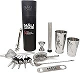 Professional Bartender Kit | Bar Set | Restaurant Grade 14-Piece Boston Cocktail Shaker Set with Elegant Weighted Bottom Shakers | Premium Bartending Kit For the Stylish Home Bar | Deluxe Packaging