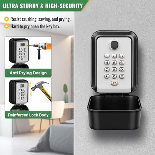 Outdoor Waterproof Key Box Combination Key Box Key Box with Code Large Security Box for Keys Wall for Home School Factory