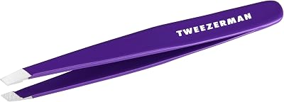 Tweezerman Neon Purple Slant Tweezer Stainless Steel Hair Removal Precision