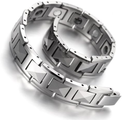 Kstyle JewelryTungsten Mens Ladies Bracelet, Bangle, Silver Colour, 8" KB911, with Gift Bag
