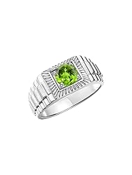 Rylos Designer Style Peridot Ring - August