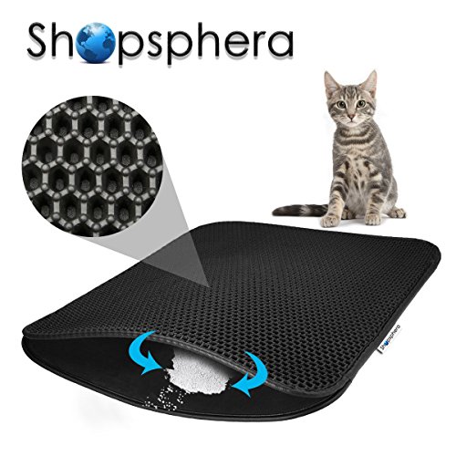 Large Cat Litter Mat for Litter Box, 30”x23” Kitty Litter Mat with Waterproof Layer Design for the Best Scatter Control, Made with EVA Foam Rubber, Soft on Sensitive Kitten Paws & Easy to Clean