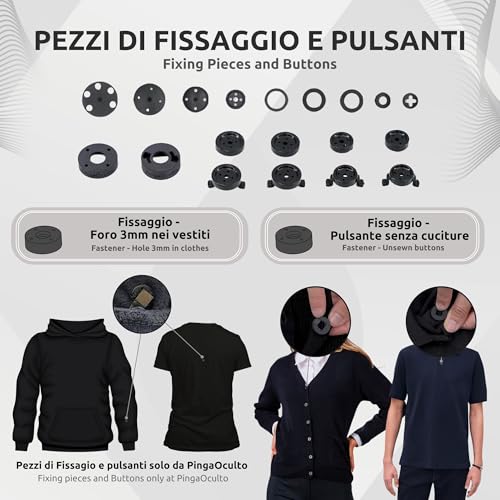 PingaOculto Mini Hidden WiFi Camera for Smartphone with Button Camouflaged Lens, Remote Control – Compatible with Invisible Spy Headset (Camera Wifi Pro Built-in Battery)