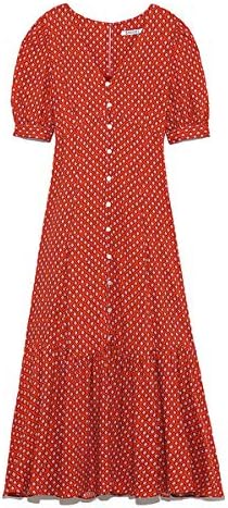 Amazon スナイデル ワンピース パフスリーブプリントロング