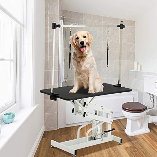 SUNCOO 43 Inch Hydraulic Pet Dog Grooming Table Upgraded Professional