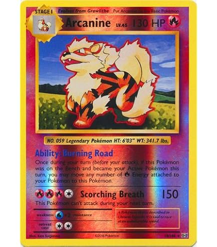 arcanine pokemon card 2016 Amazon.com: Pokemon - Arcanine 059/165 151 - Reverse Foil main image 1