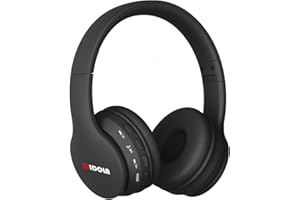 MIDOLA Headphones Bluetooth Wireless Kids Volume Limit 85dB /110dB Over Ear Foldable Noise Protection Headset AUX 3.5mm Cord Mic for Children Boy Girl Travel School Phone Pad Tablet PC Black