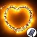 Icicle Starry Solar String Lights, 26 ft 120 LED Waterproof Fairy Copper Wire Lights for Christmas, Patio, Lawn, Garden, Wedding, Party and Valentines's Decorations (Warm white)