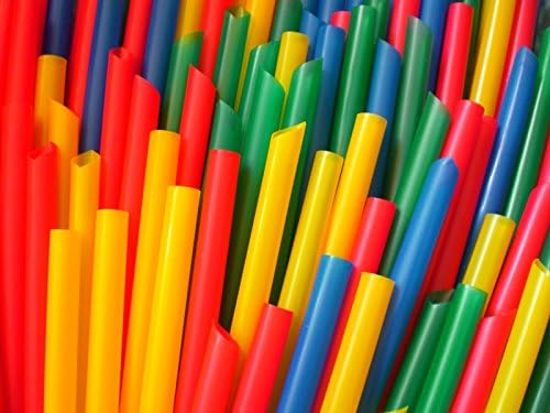 140 Solid Color Slant 1/2" Straws Boba Bubble Tea 8.5" x 1/2" WIDE HUGE Medical Rehabilitation Cake decorating FAT MASSIVE SMOOTHIE SLUSHIE Margarita (MULTI COLORED)