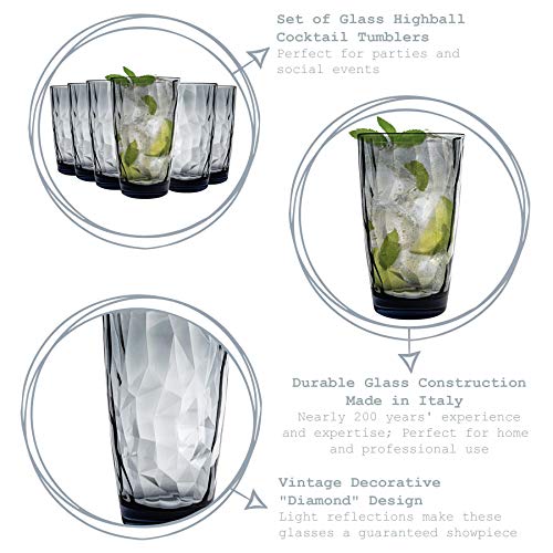Bormioli Rocco 350260 Diamond Ocean Blue Longdrinkglas, 470 ml, Glas, blau, 6 Stück – Bild 3