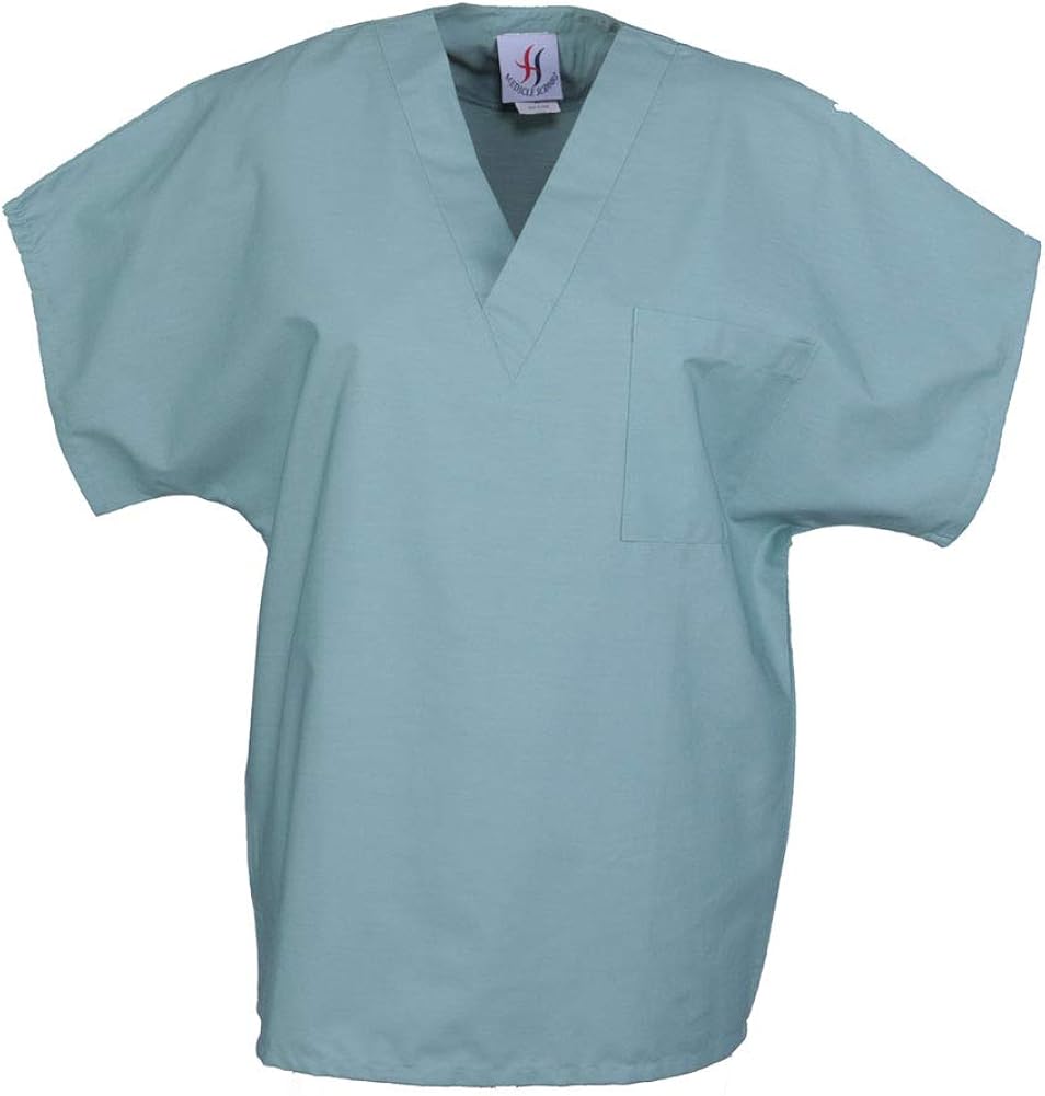 MEDICLE SCRUBS Women's Nurse Scrubs Tops Unisex Solid Medical Scrub